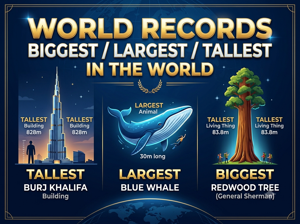 List of World records based on Biggest/Tallest/Largest in the world